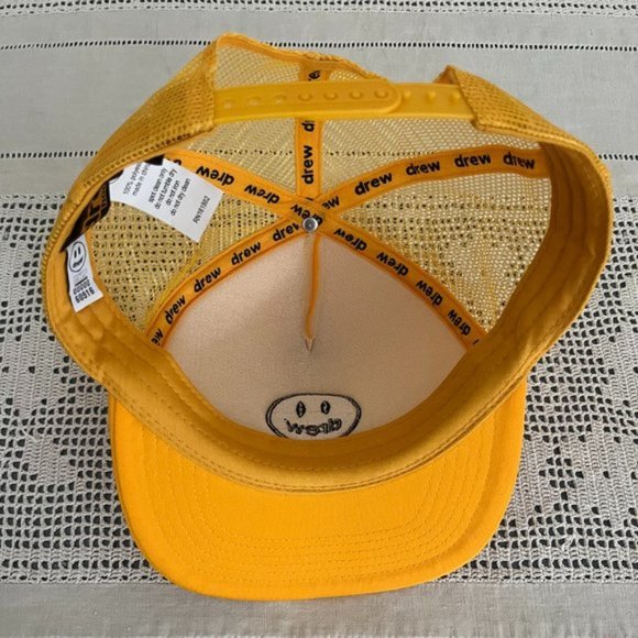 drew house Mascot Trucker Hat Golden Yellow rare - Picture 8 of 11
